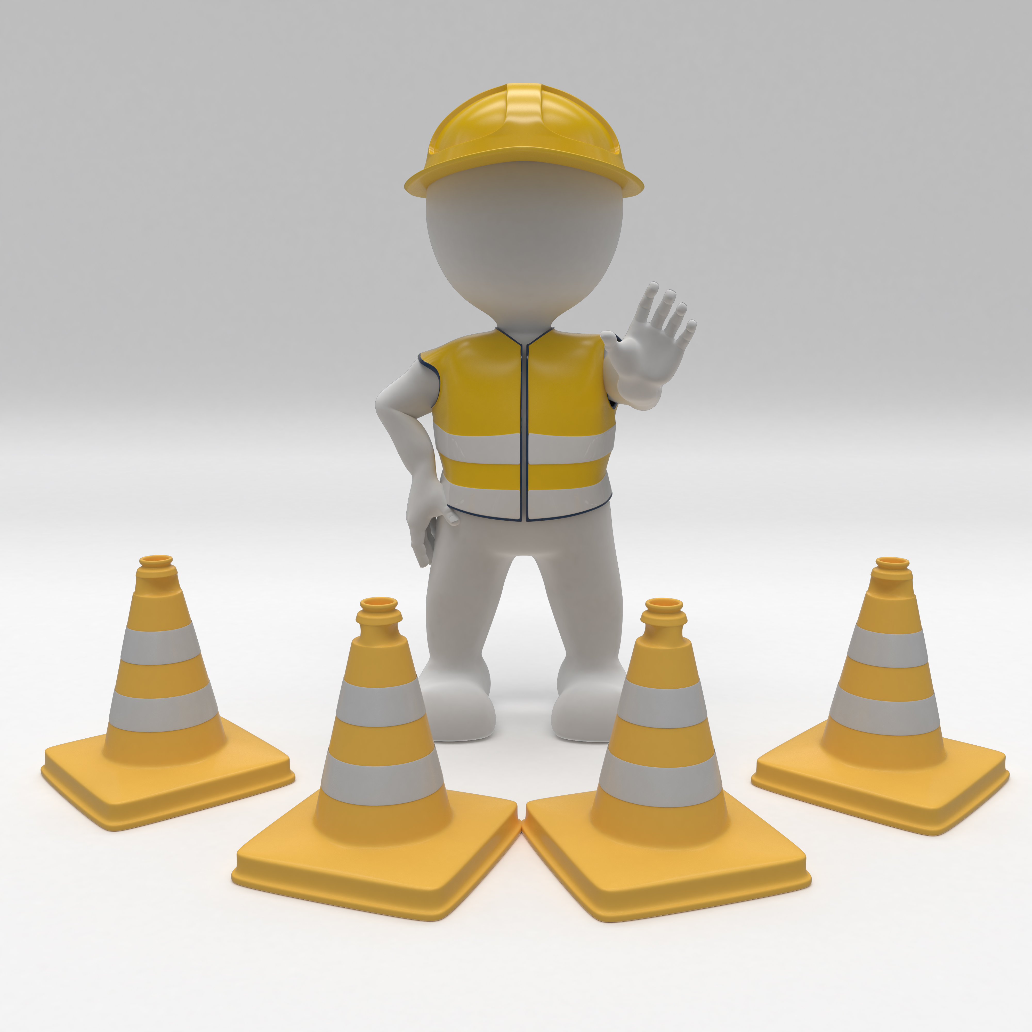 3d morph man builder with hazard cones